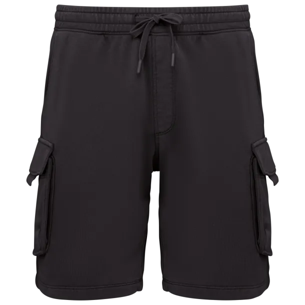  MEN’S FRENCH TERRY WASHED  EFFECT CARGO SHORTS - Native Spirit Washed Black