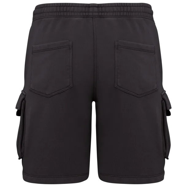  MEN’S FRENCH TERRY WASHED  EFFECT CARGO SHORTS - Native Spirit Washed Black