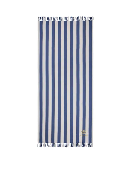  hammam ručnik od GRS recikliranog pamuka, 200 g/m² - Vinga blue, white Bijela