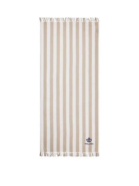  hammam ručnik od GRS recikliranog pamuka, 200 g/m² - Vinga beige, white Bijela