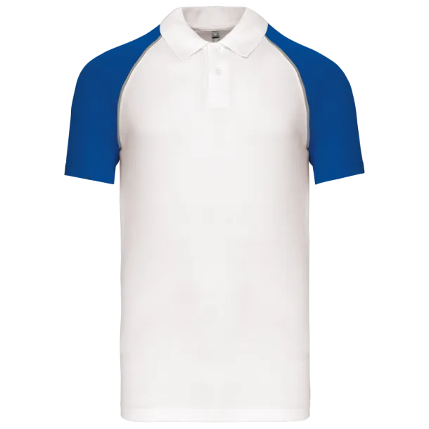 BASEBALL Polo majica kratkih rukava - Kariban Bijela Kraljevski plava