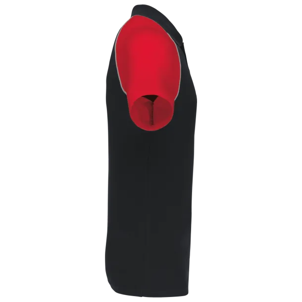BASEBALL SHORT-SLEEVED POLO SHIRT - Kariban Black Red