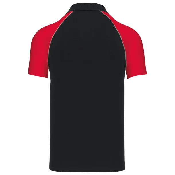 BASEBALL Polo majica kratkih rukava - Kariban Crna Crvena