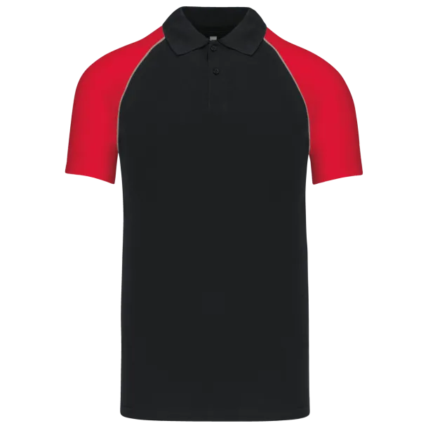 BASEBALL Polo majica kratkih rukava, 200 g/m2 - Kariban Crna Bijela