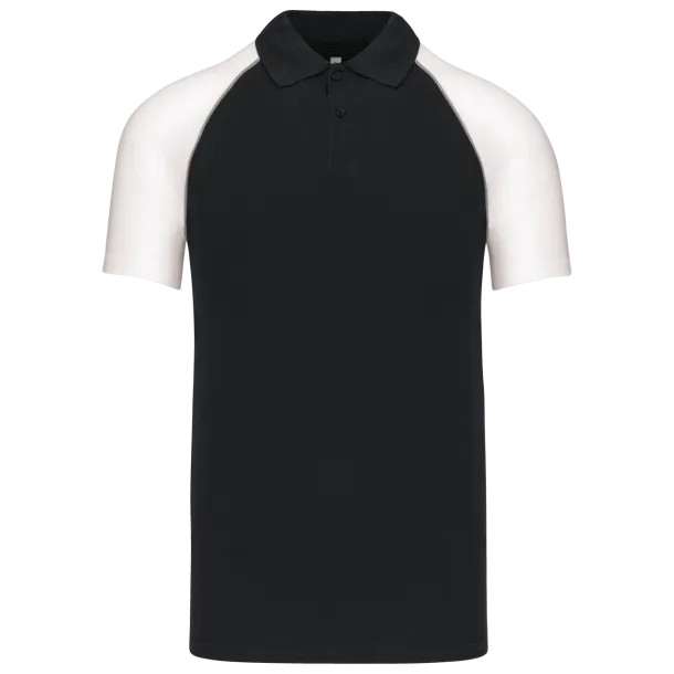 BASEBALL Polo majica kratkih rukava, 200 g/m2 - Kariban Crna Bijela