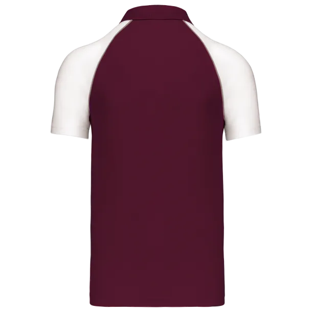 BASEBALL SHORT-SLEEVED POLO SHIRT - Kariban Bordeaux White