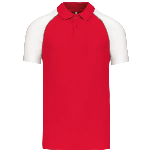 BASEBALL SHORT-SLEEVED POLO SHIRT - Kariban Red White