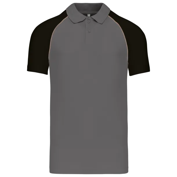 BASEBALL SHORT-SLEEVED POLO SHIRT - Kariban Slate Grey Black