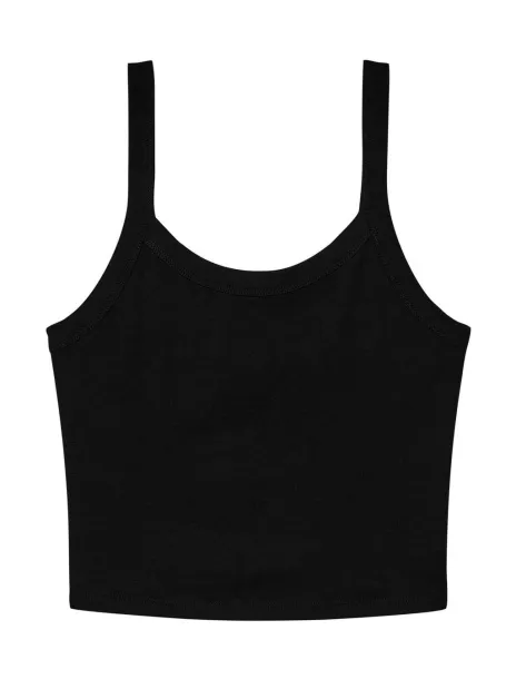  Women's Micro Rib Spaghetti Strap Tank - Bella+Canvas Solid Black Blend