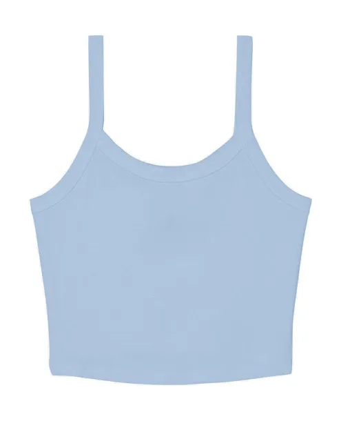  Women's Micro Rib Spaghetti Strap Tank - Bella+Canvas Solid Baby Blue Blend