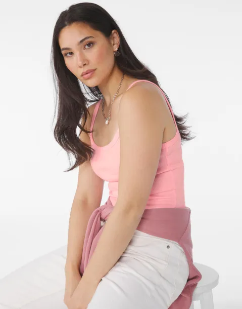  Ženski rebrasti top s tankim naramenicama - Bella+Canvas