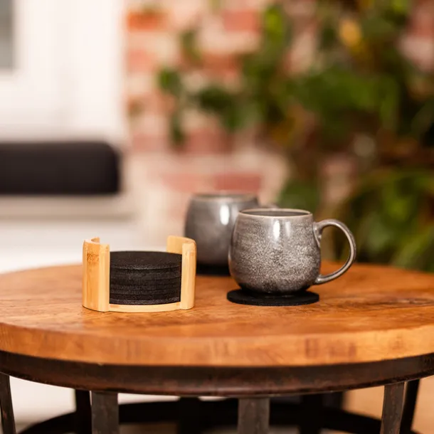 MAZZO RPET RPET felt coaster set Black