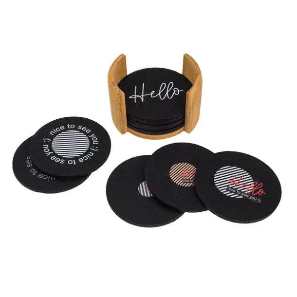 MAZZO RPET RPET felt coaster set Black