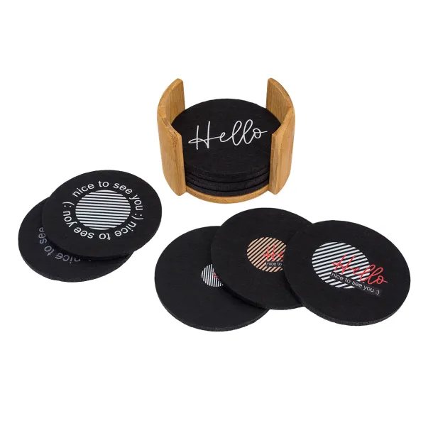 MAZZO RPET RPET felt coaster set Black