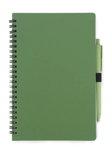 TRESA Notebook with pen  A5 Zelena