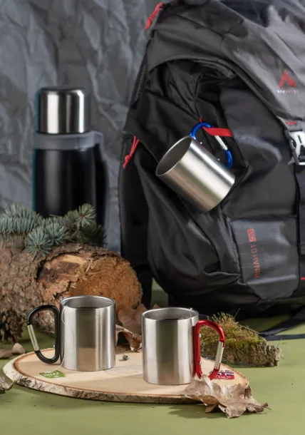 CAMPIC Mug with carabiner  200 ml czerwony