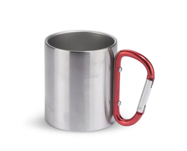 CAMPIC šalica s karabinerom, 200 ml Crvena