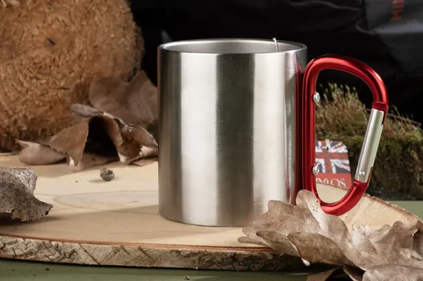 CAMPIC Mug with carabiner  200 ml czerwony