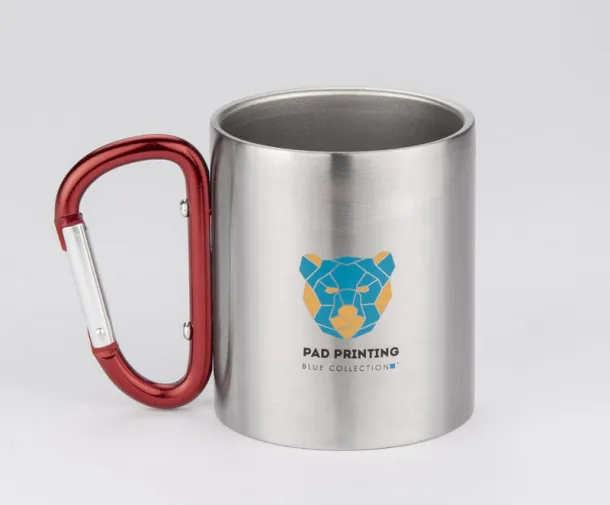 CAMPIC Mug with carabiner  200 ml czerwony