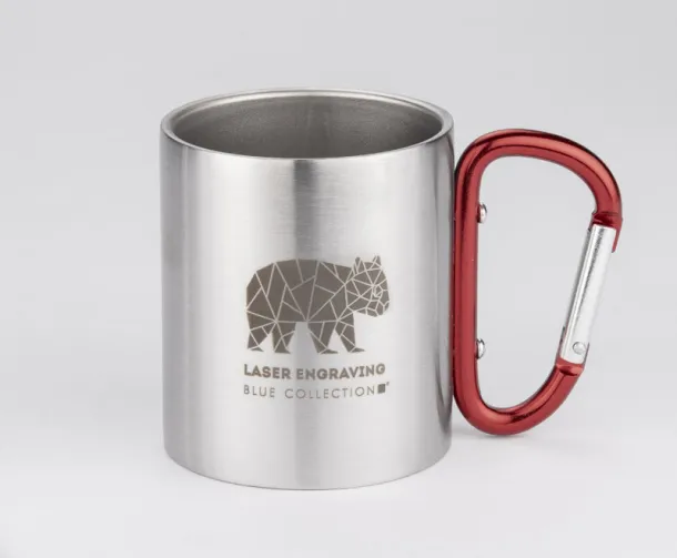 CAMPIC Mug with carabiner  200 ml czerwony