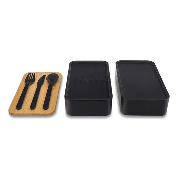 VICTOR double lunch box black Black