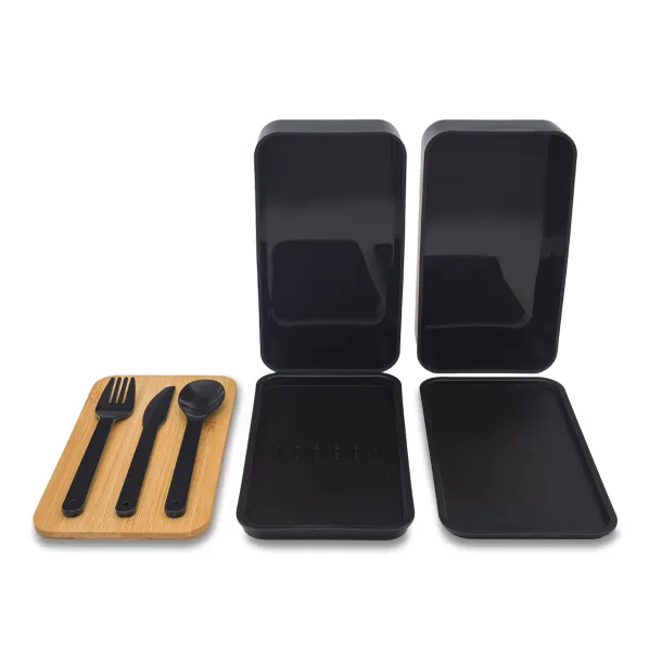 VICTOR double lunch box black Black