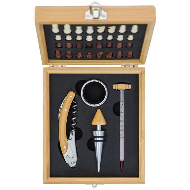 ABRUZZO chess and wine set Beige