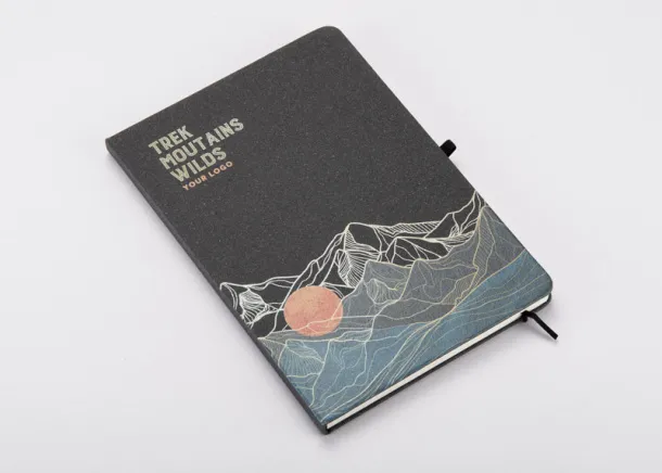 GLITZO Notebook in recycled PU,  A5 Crna