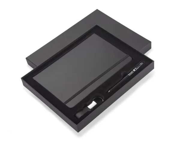 PROBIZ Notebook with pen and key ring set Crna