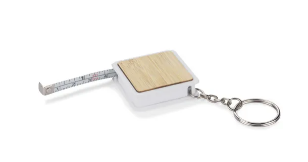  Tape measure key ring 1 m White