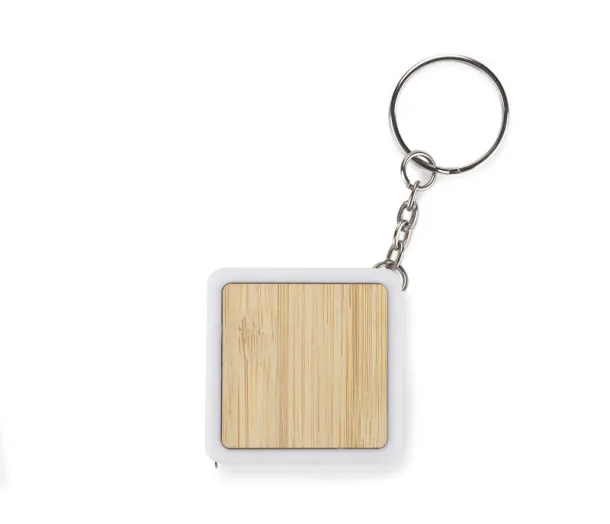  Tape measure key ring 1 m White