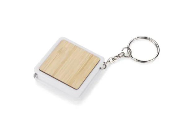  Tape measure key ring 1 m biały