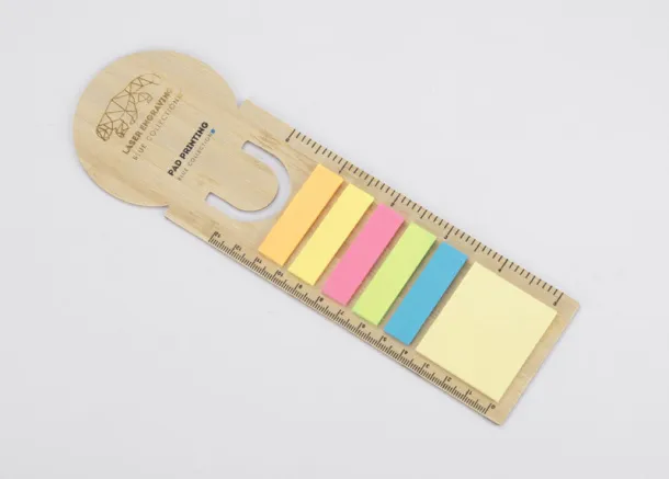 BEMO Bamboo ruler with cards Prirodna