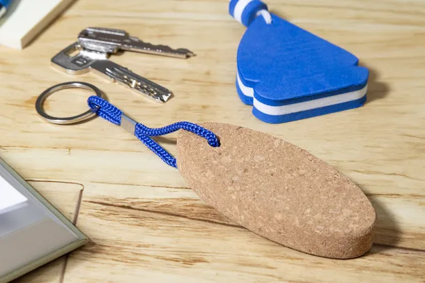 Cobuoy floating cork keyring Blue