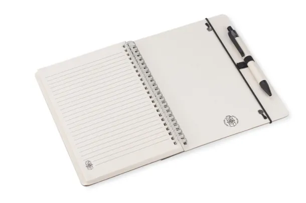 REGALI Notebook with ruler and pen Crna