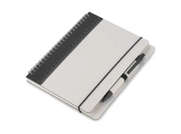 REGALI Notebook with ruler and pen czarny