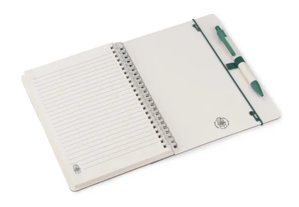 REGALI Notebook with ruler and pen Zelena