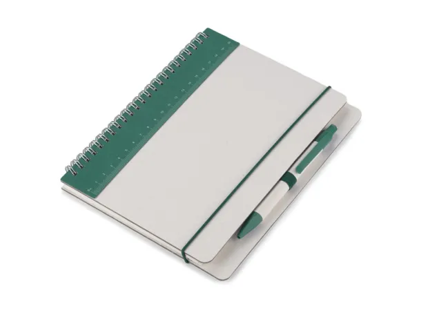 REGALI notes s ravnalom i kemijskom olovkom Zelena