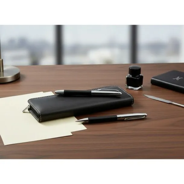  Writing set, ball pen and roller ball pen Crna