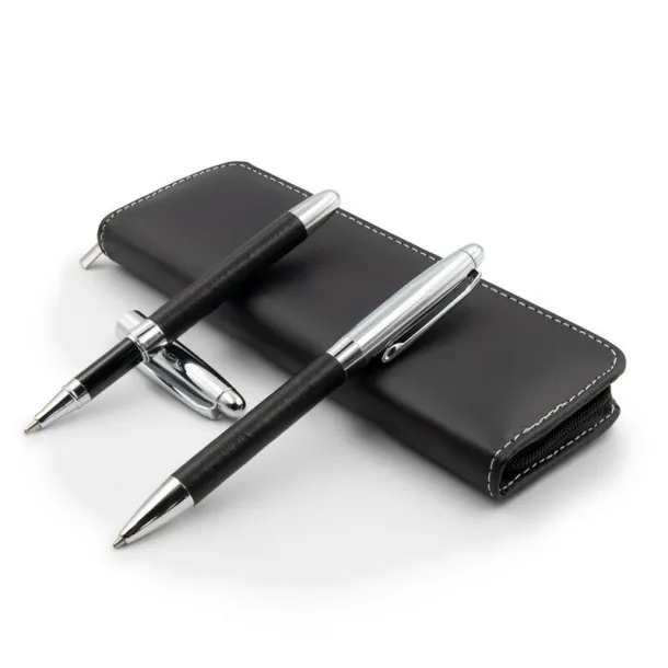  Writing set, ball pen and roller ball pen Crna