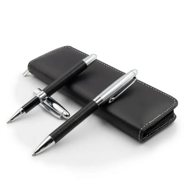 Writing set, ball pen and roller ball pen Crna