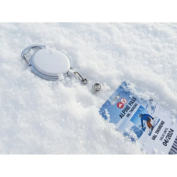  Ski pass, retractable cord 75 cm Bijela