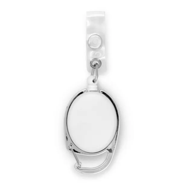  Ski pass, retractable cord 75 cm Bijela