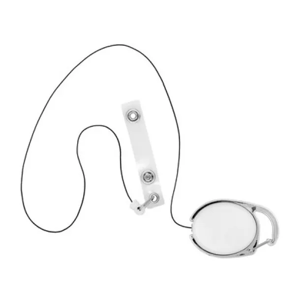  Ski pass, retractable cord 75 cm Bijela