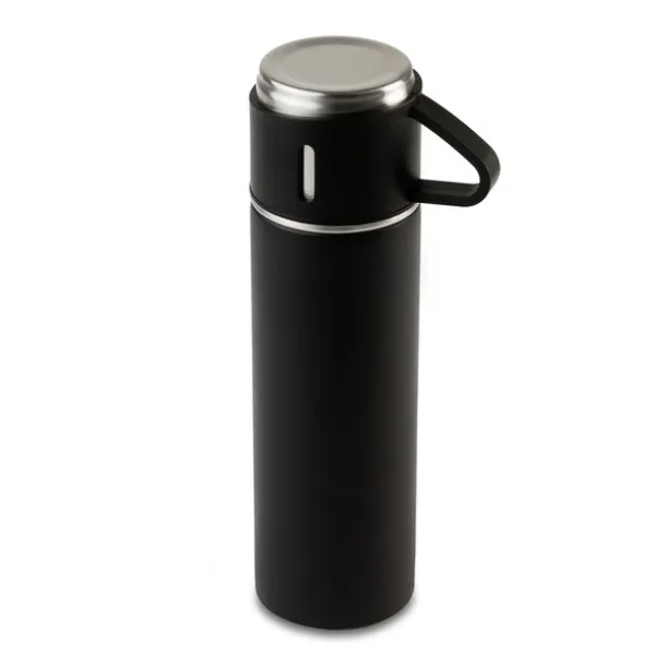 ATTU set of vacuum flask 500 ml and 3 mugs Black