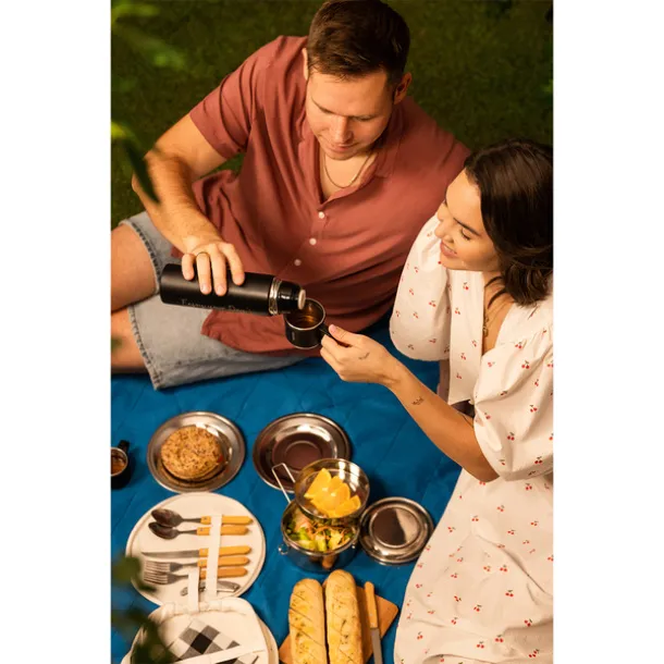 ATTU set of vacuum flask 500 ml and 3 mugs Black