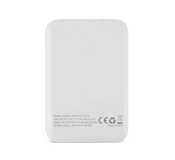 PRESTI prijenosna baterija - 18 W, 5 000 mAh Bijela