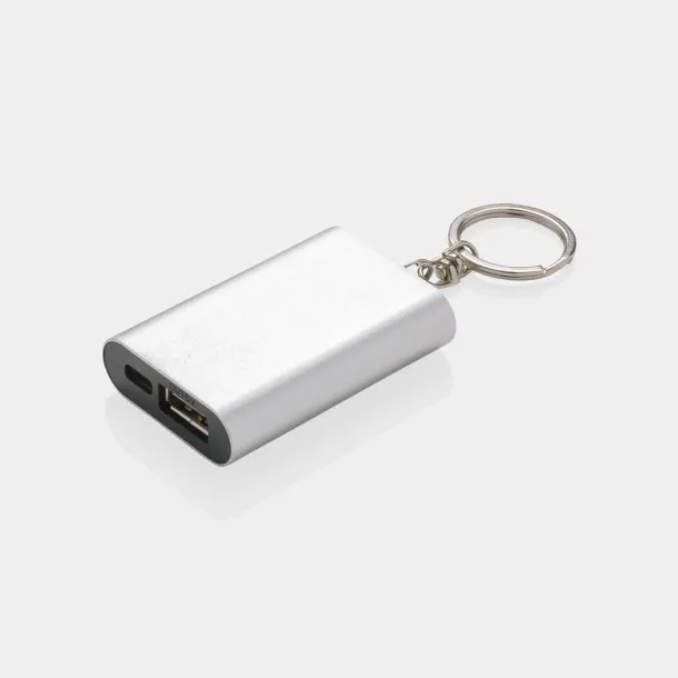  Prijenosna baterija privjesak za ključeve, 1 000 mAh - XD Collection Srebrna