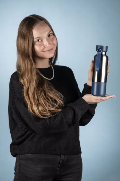 RON Vacuum flask with a lanyard RON 500 ml Mornarski plava