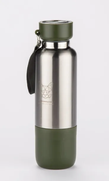 RON Vacuum flask with a lanyard RON 500 ml oliwkowy